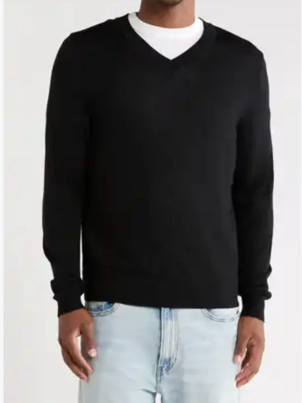 Calvin Klein Men's Black V-Neck Sweater100%merino wool